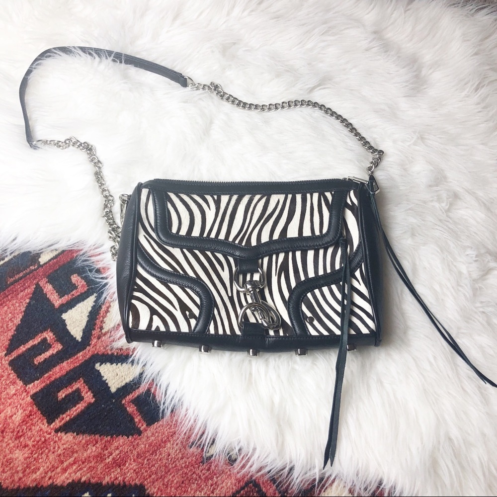 Rebecca Minkoff bag zebra print faux fur & leather
